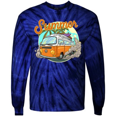 Summer Retro Van Tropical Tie-Dye Long Sleeve Shirt