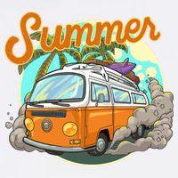 Summer Retro Van Tropical Garment-Dyed Sweatshirt