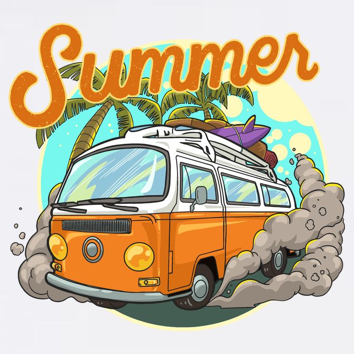 Summer Retro Van Tropical Garment-Dyed Sweatshirt