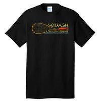 Squash Racket Vintage Squash Lover Funny Sports Enthusiast Tall T-Shirt