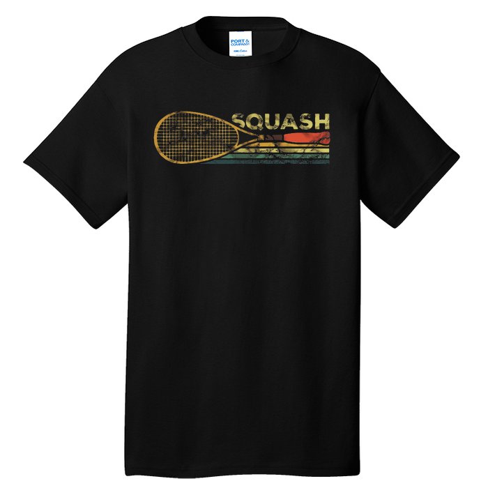 Squash Racket Vintage Squash Lover Funny Sports Enthusiast Tall T-Shirt