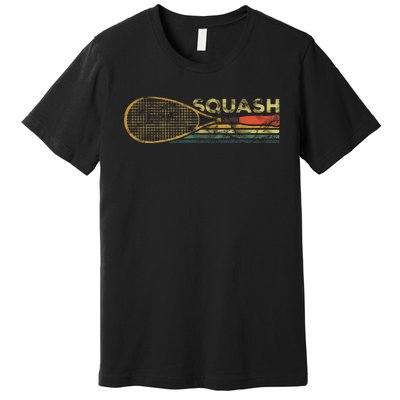 Squash Racket Vintage Squash Lover Funny Sports Enthusiast Premium T-Shirt