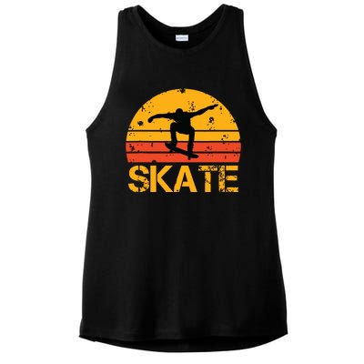 Skateboarder Retro Vintage Skateboarding Ladies PosiCharge Tri-Blend Wicking Tank