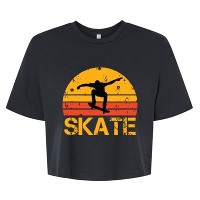 Skateboarder Retro Vintage Skateboarding Bella+Canvas Jersey Crop Tee