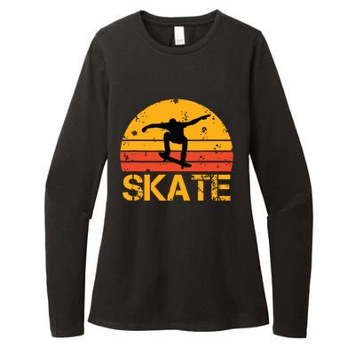 Skateboarder Retro Vintage Skateboarding Womens CVC Long Sleeve Shirt