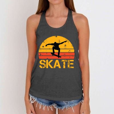 Skateboarder Retro Vintage Skateboarding Women's Knotted Racerback Tank