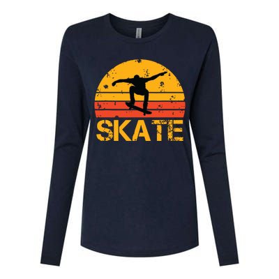 Skateboarder Retro Vintage Skateboarding Womens Cotton Relaxed Long Sleeve T-Shirt