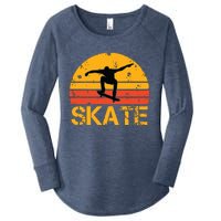 Skateboarder Retro Vintage Skateboarding Women's Perfect Tri Tunic Long Sleeve Shirt