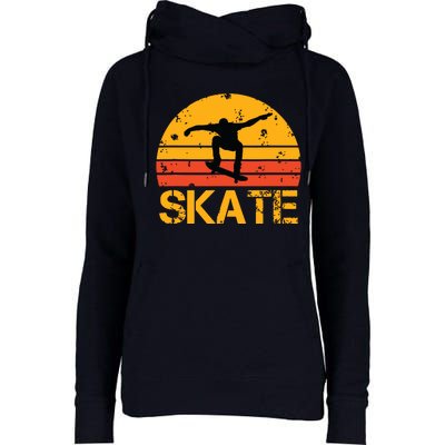 Skateboarder Retro Vintage Skateboarding Womens Funnel Neck Pullover Hood