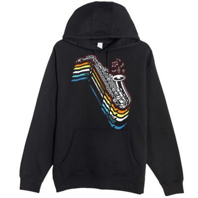 Saxophone Retro Vintage Premium Pullover Hoodie