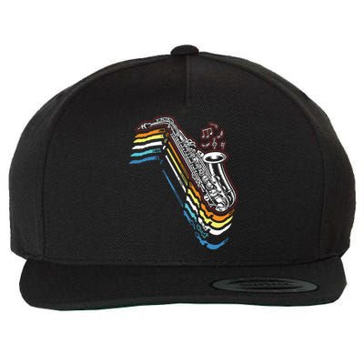 Saxophone Retro Vintage Wool Snapback Cap