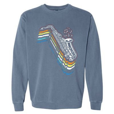 Saxophone Retro Vintage Garment-Dyed Sweatshirt