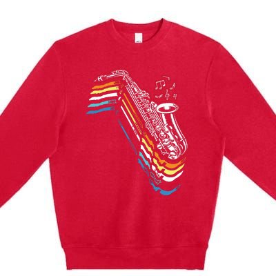 Saxophone Retro Vintage Premium Crewneck Sweatshirt