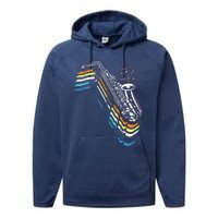 Saxophone Retro Vintage Performance Fleece Hoodie