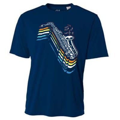 Saxophone Retro Vintage Cooling Performance Crew T-Shirt