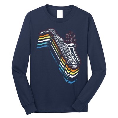 Saxophone Retro Vintage Long Sleeve Shirt