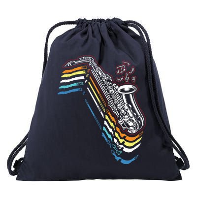 Saxophone Retro Vintage Drawstring Bag