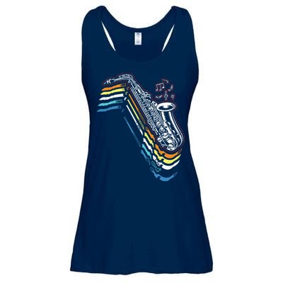 Saxophone Retro Vintage Ladies Essential Flowy Tank