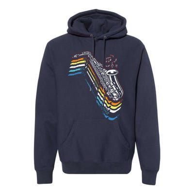 Saxophone Retro Vintage Premium Hoodie