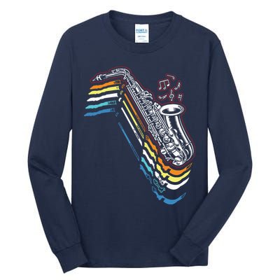Saxophone Retro Vintage Tall Long Sleeve T-Shirt
