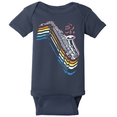 Saxophone Retro Vintage Baby Bodysuit