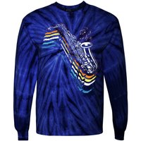 Saxophone Retro Vintage Tie-Dye Long Sleeve Shirt