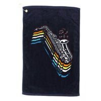 Saxophone Retro Vintage Platinum Collection Golf Towel