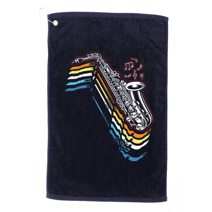 Saxophone Retro Vintage Platinum Collection Golf Towel