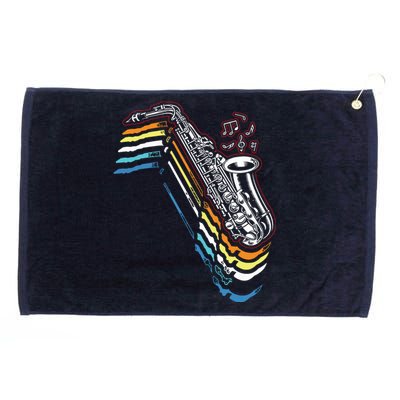 Saxophone Retro Vintage Grommeted Golf Towel