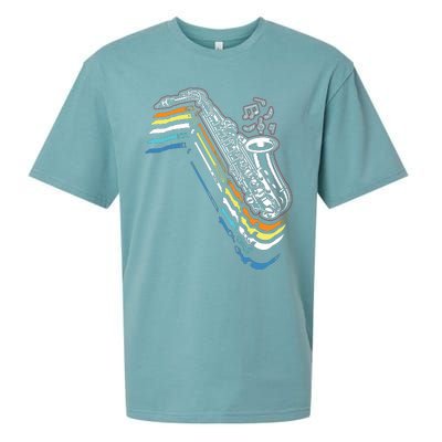 Saxophone Retro Vintage Sueded Cloud Jersey T-Shirt