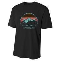 Switzerland Retro Vintage 80s Style Performance Sprint T-Shirt