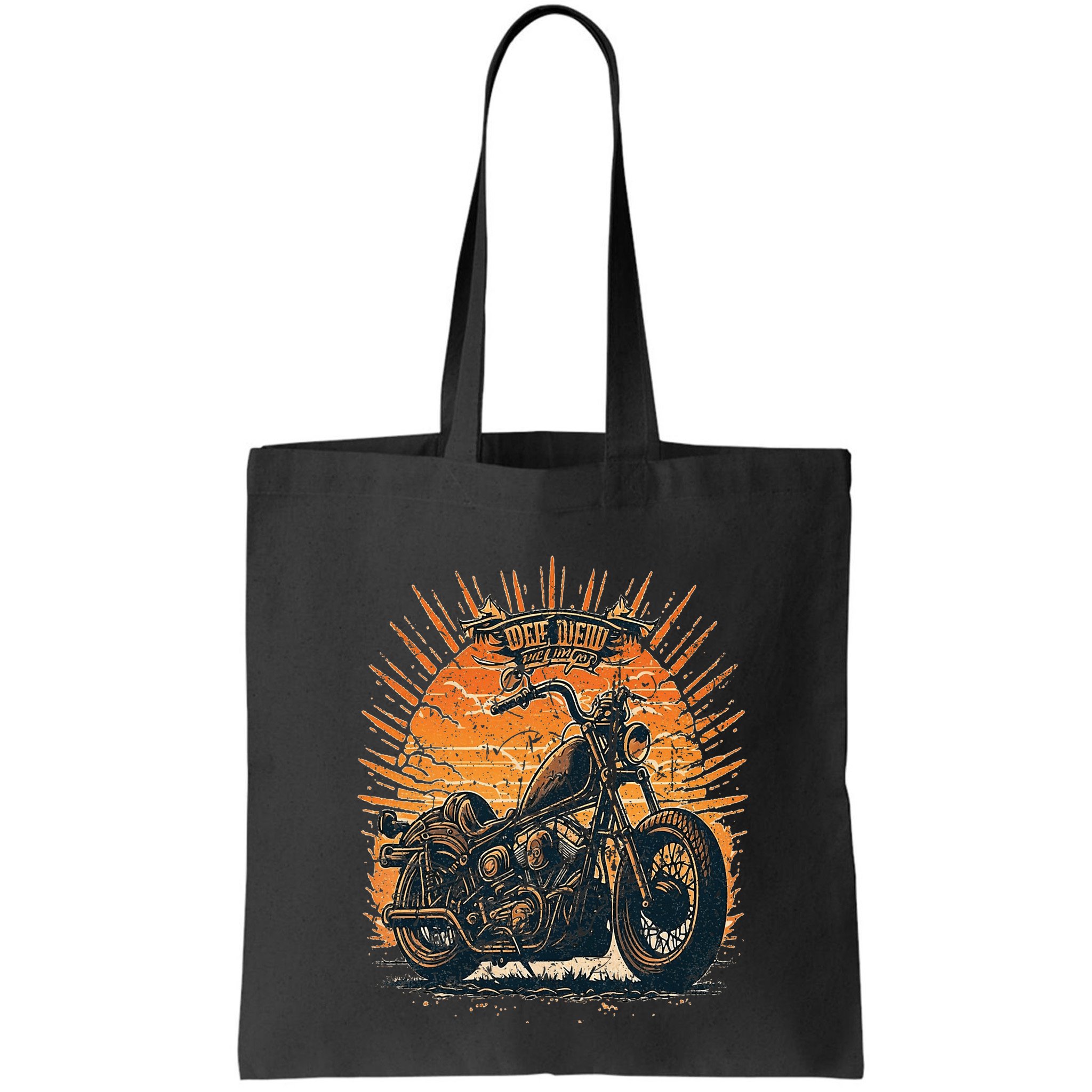 Stunning Retro Vintage Classic Motorcycle Chopper Sunset Bag