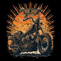 Stunning Retro Vintage Classic Motorcycle Chopper Sunset Bag
