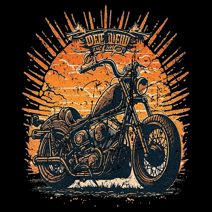 Stunning Retro Vintage Classic Motorcycle Chopper Sunset Bag