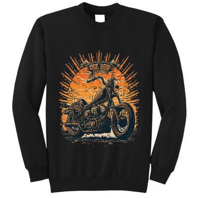 Stunning Retro Vintage Classic Motorcycle Chopper Sunset Tall Sweatshirt