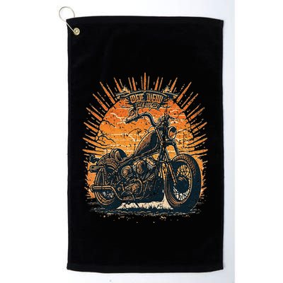 Stunning Retro Vintage Classic Motorcycle Chopper Sunset Golf Towel