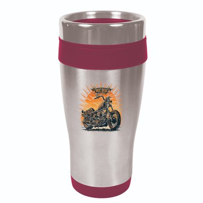 Stunning Retro Vintage Classic Motorcycle Chopper Sunset 16oz Travel Tumbler