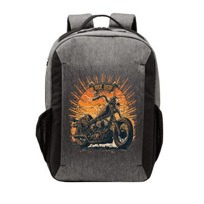 Stunning Retro Vintage Classic Motorcycle Chopper Sunset Vector Backpack