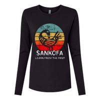 Sankofa Retro Vintage Learn From The Past African Bird Womens Cotton Relaxed Long Sleeve T-Shirt