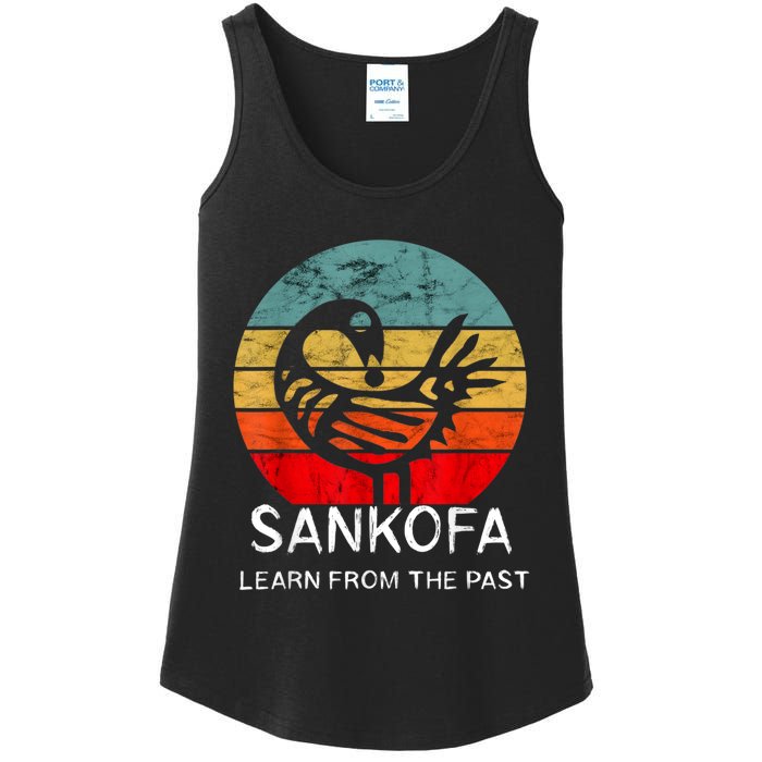 Sankofa Retro Vintage Learn From The Past African Bird Ladies Essential Tank