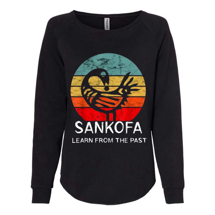 Sankofa Retro Vintage Learn From The Past African Bird Womens California Wash Sweatshirt