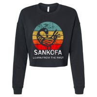 Sankofa Retro Vintage Learn From The Past African Bird Cropped Pullover Crew