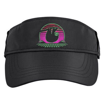 Sloth Retro Vintage 70s Sloths Lazy Hiking Running Team Funny Adult Drive Performance Visor