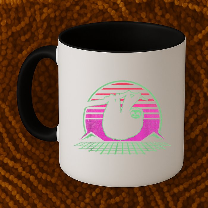 Sloth Retro Vintage 70s Sloths Lazy Hiking Running Team Funny Mug