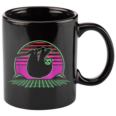 Sloth Retro Vintage 70s Sloths Lazy Hiking Running Team Funny 11oz C Handle Ceramic Mug