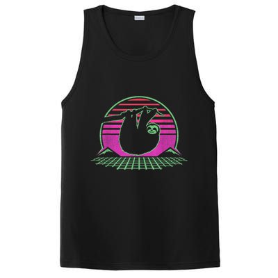Sloth Retro Vintage 70s Sloths Lazy Hiking Running Team Funny PosiCharge Competitor Tank