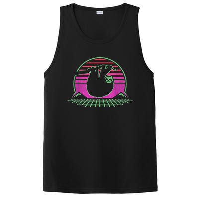 Sloth Retro Vintage 70s Sloths Lazy Hiking Running Team Funny PosiCharge Competitor Tank