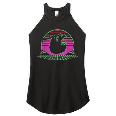 Sloth Retro Vintage 70s Sloths Lazy Hiking Running Team Funny Women's Perfect Tri Rocker Tank