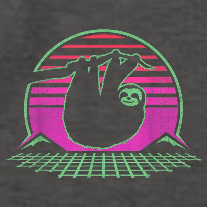 Sloth Retro Vintage 70s Sloths Lazy Hiking Running Team Funny Vector Backpack