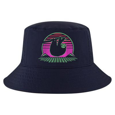 Sloth Retro Vintage 70s Sloths Lazy Hiking Running Team Funny Cool Comfort Performance Bucket Hat